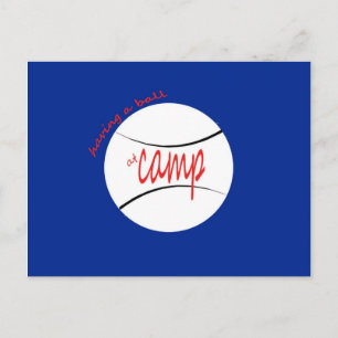 Postal Tener una pelota en el campamento