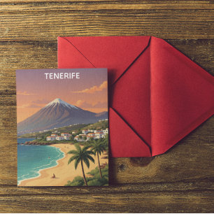 Postal Tenerife Mount Teide Isla Canarias Viaje Vintage