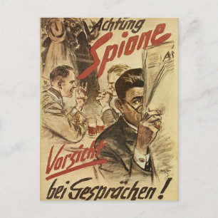 Postal Tenga cuidado - poster de espías