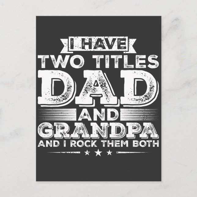 Postal Tengo dos títulos papá y abuelo (Anverso)