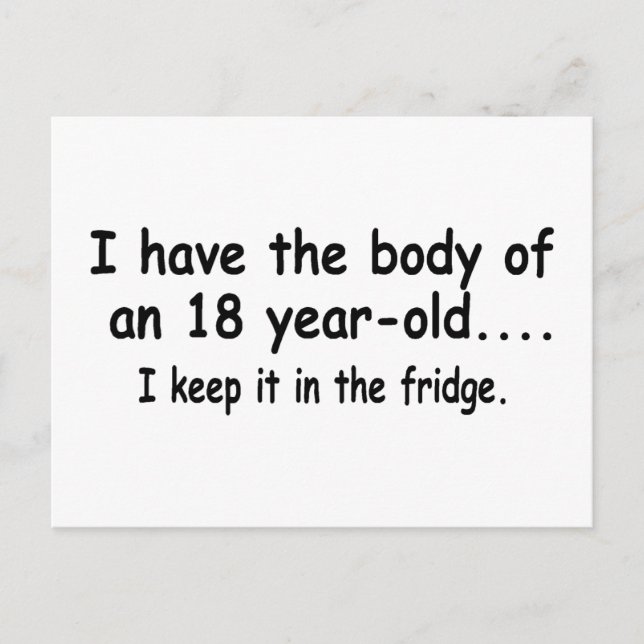 Postal Tengo El Cuerpo De Un Niño De Dieciocho Años (Anverso)