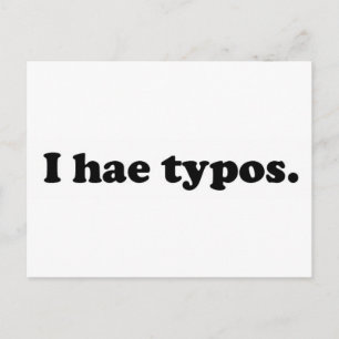 Postal Tengo errores de mecanografía - negro