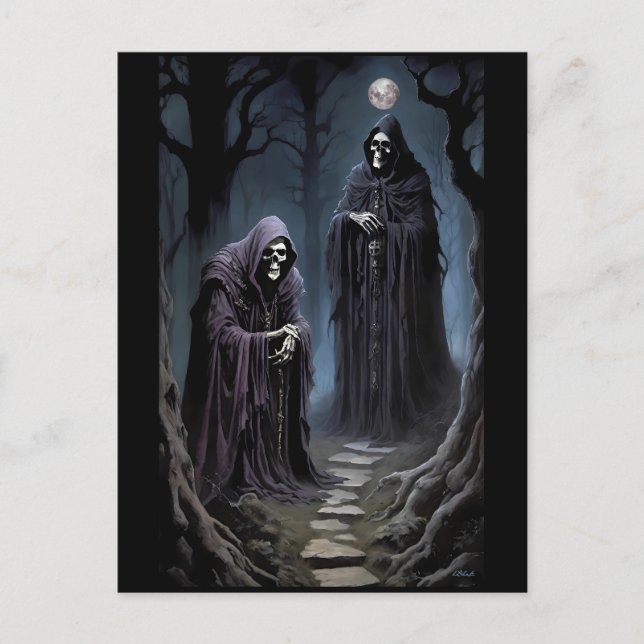 Postal Tengo escalofríos en la luz de la luna pálida (Anverso)