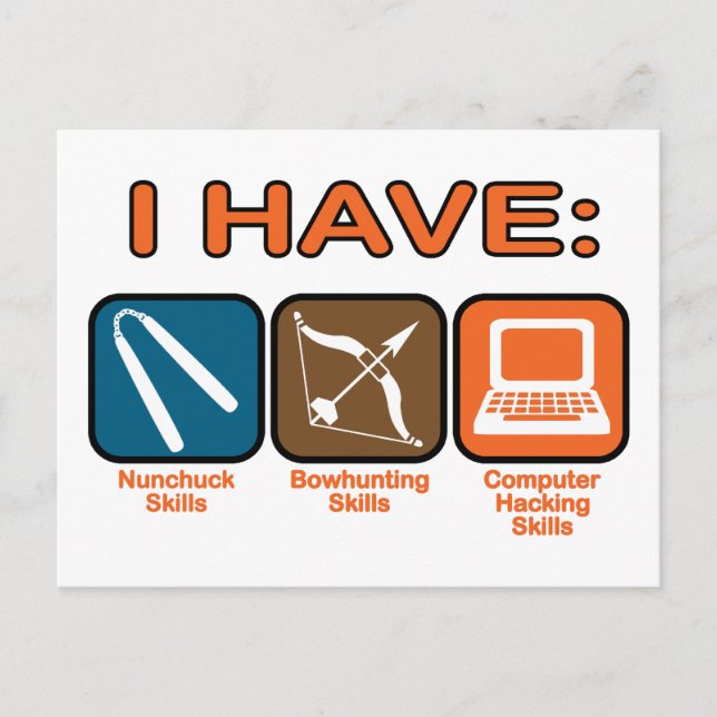 Postal Tengo Habilidades Napoleon Dynamite (Anverso)