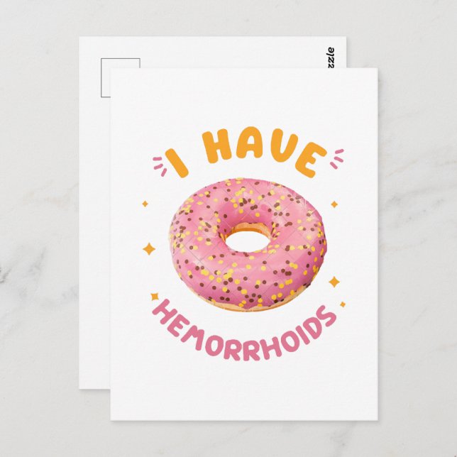 Postal Tengo hemorroides (Anverso / Reverso)