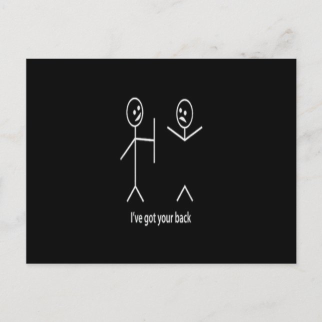 Postal Tengo la amistad gráfica de la figura del palo tra (Anverso)