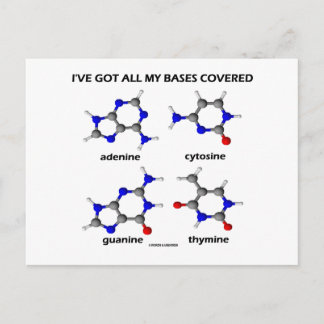 Postal Tengo mis bases cubiertas (bases de ADN química)