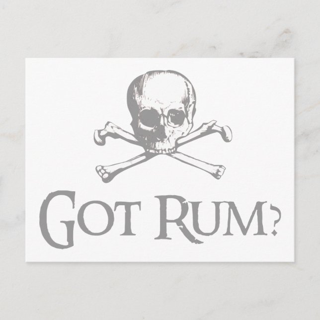 Postal Tengo Rum Skull y Crossbone (Anverso)