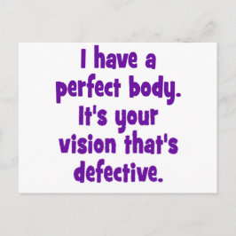 Postal Tengo un cuerpo perfecto.