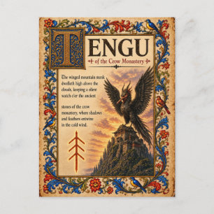 Postal Tengu, Arte de Bestiario Medieval