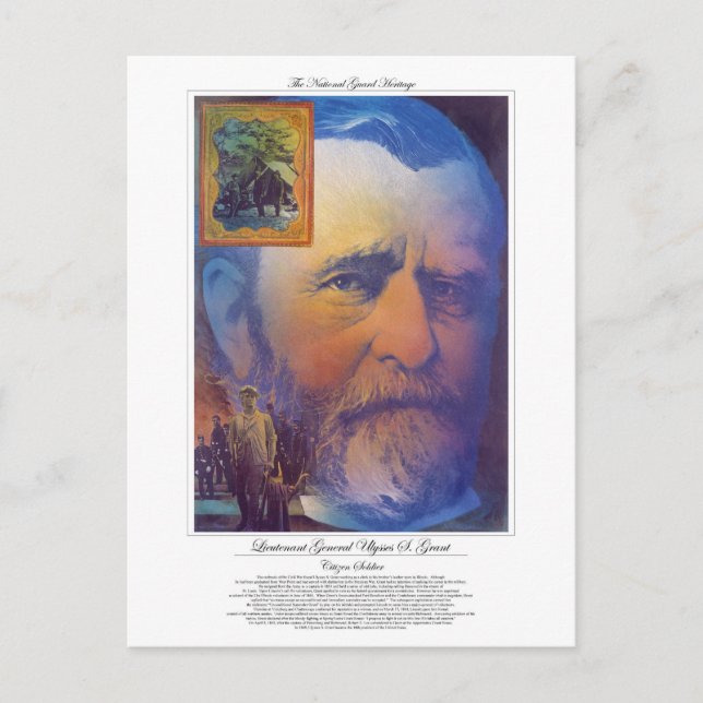 Postal Teniente General Ulysses Conceder Soldado Ciudadan (Anverso)