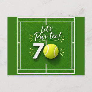 Postal Tenis Cumpleaños 70 pelota de tenis y número