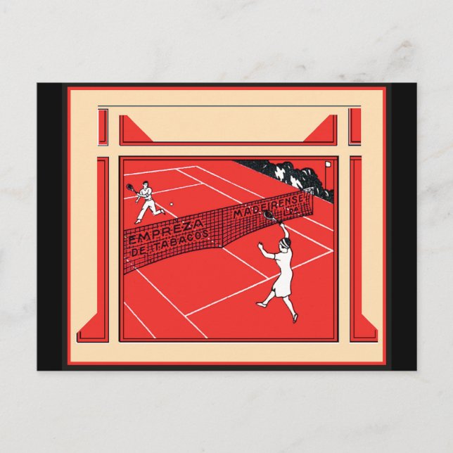 Postal Tenis de época (Anverso)