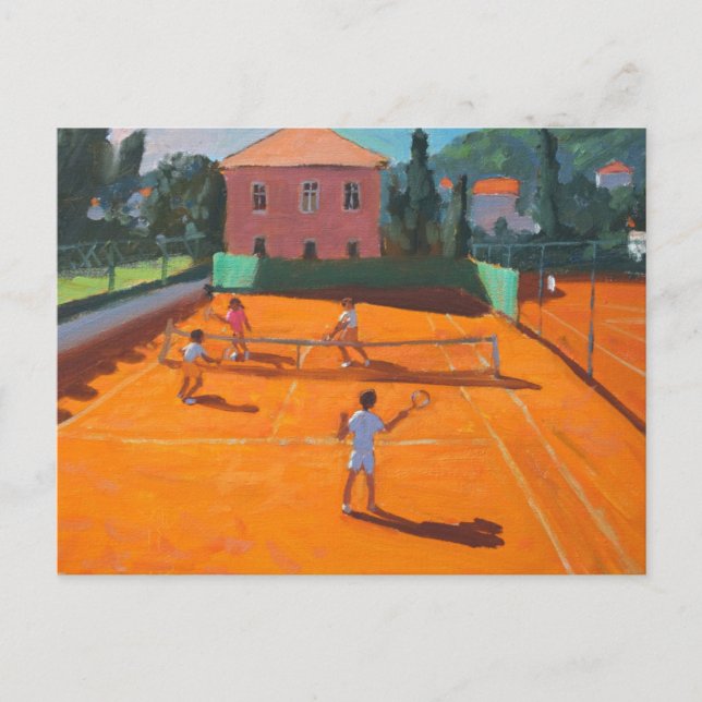 Postal Tenis de la pista de tenis Lapad Croacia 2012 (Anverso)