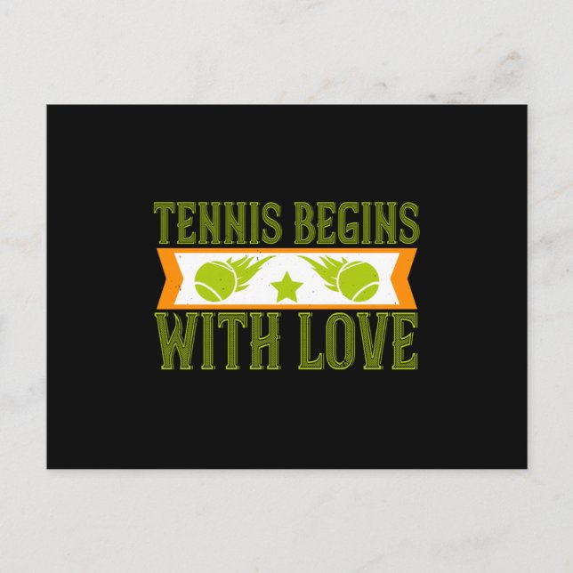 Postal Tenis - El tenis comienza con amor (Anverso)