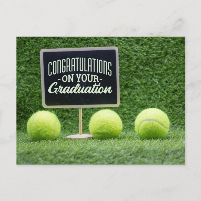 Postal Tenis Felicitaciones al jugador  Graduación (Anverso)