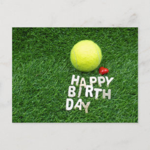 Postal Tenis Feliz cumpleaños con corazón de amor