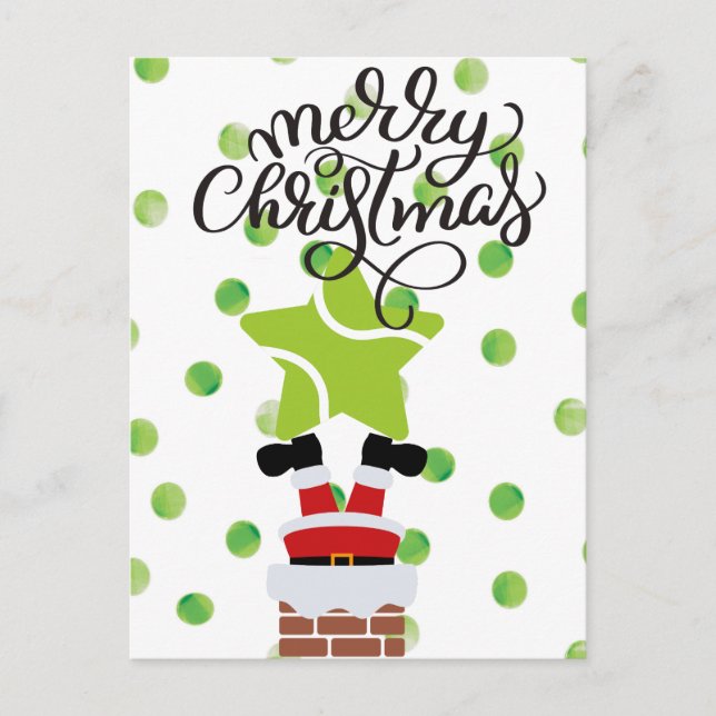 Postal Tenis Feliz Navidad con Santa Claus (Anverso)