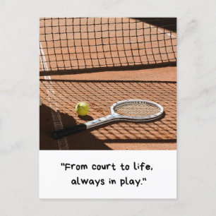Postal Tenis gracioso diciendo Citas de eslogan para juga