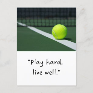 Postal Tenis gracioso diciendo Citas de eslogan para juga