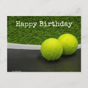 Postal Tenis Happy Birday Tennis ball Card