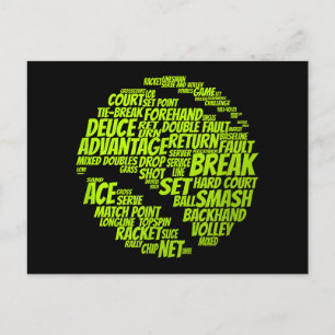 Postal Tenis Jugador De Tenis Jugando A La Pelota De Teni