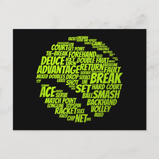 Postal Tenis Jugador De Tenis Jugando A La Pelota De Teni (Anverso)