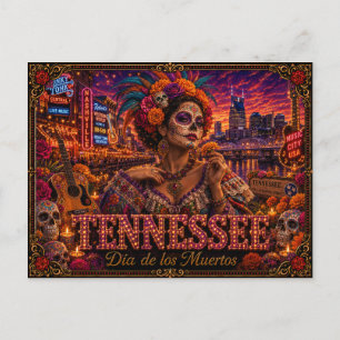 Postal Tennessee Día de los Muertos Retro