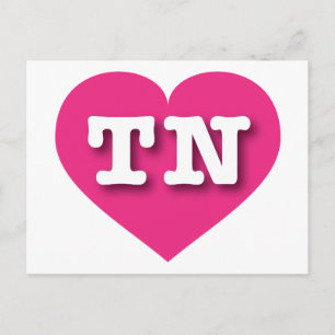 Postal Tennessee Hot Pink Heart - Amo TN