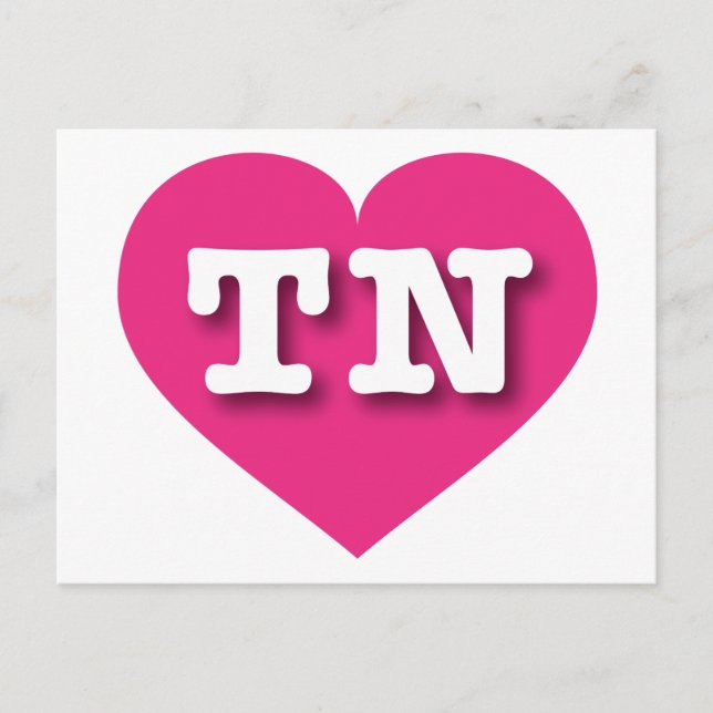 Postal Tennessee Hot Pink Heart - Amo TN (Anverso)