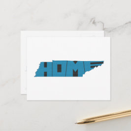 Postal Tennessee Mapa del estado del hogar Azul