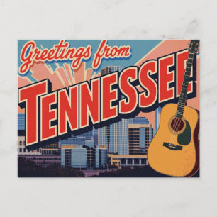 Postal Tennessee Nashville Guitar Silueta
