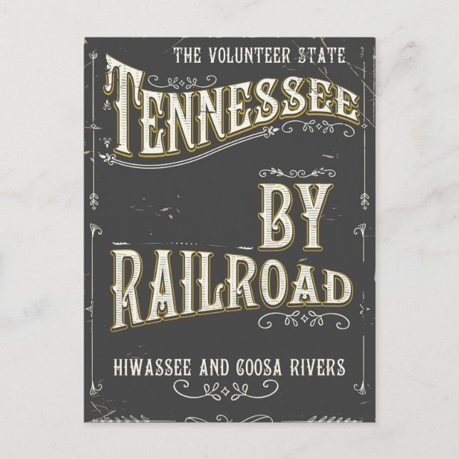Postal Tennessee poster de Ferrocarril Vintage USA (Anverso)