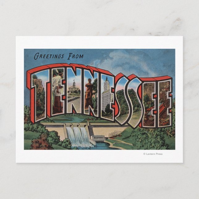Postal Tennessee (Presa)Escenas de letras grandesTennesse (Anverso)