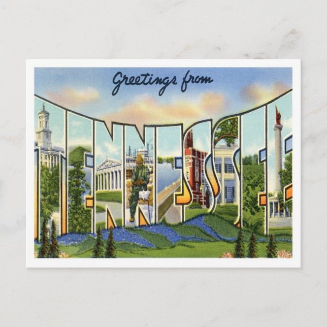 Postal Tennessee Saludos De Estados Unidos (Anverso)