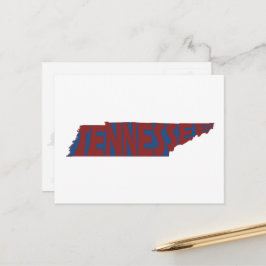 Postal Tennessee State Name Word Art Red