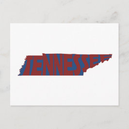Postal Tennessee State Name Word Art Red