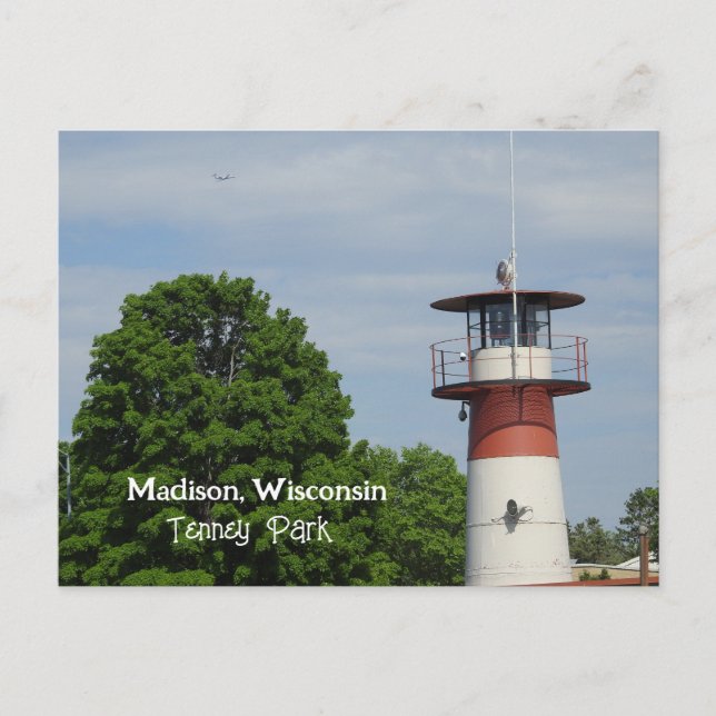 Postal Tenney Park en el faro Madison Wisconsin (Anverso)