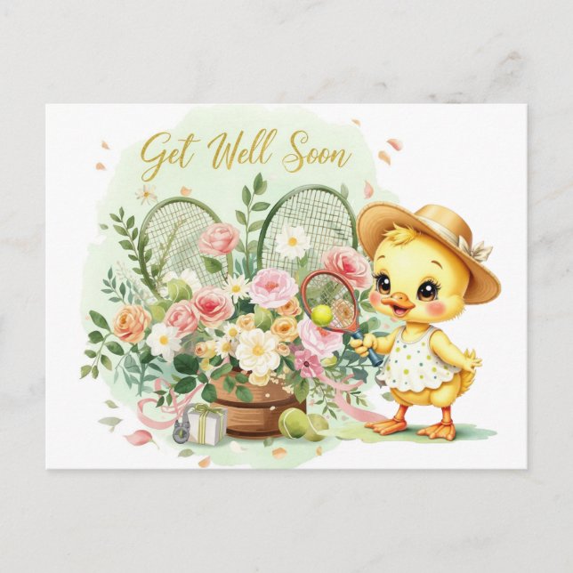 Postal TENNIS Get well soon for Duck Lover  (Anverso)