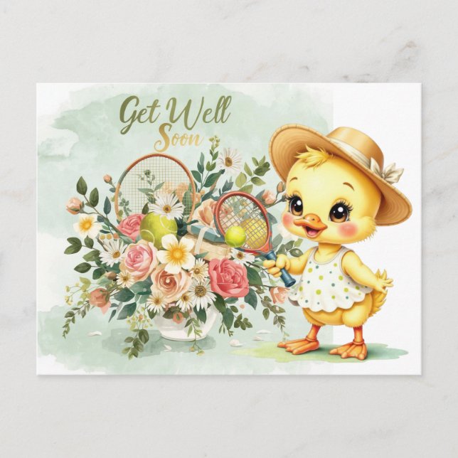 Postal TENNIS Get well soon for Duck Lover  (Anverso)