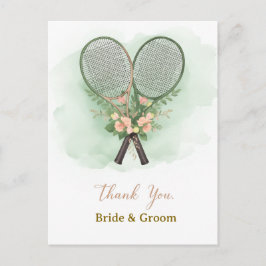 Postal Tennis Wedding Thank You Card 