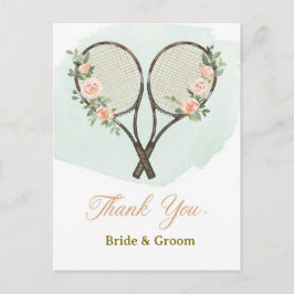Postal Tennis Wedding Thank You Card 