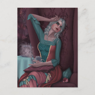 Postal Tentación en una tetera