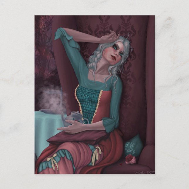 Postal Tentación en una tetera (Anverso)