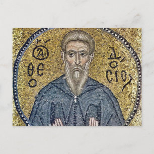 Postal Teodosio el Cenobiarca mosaico bizantino icono