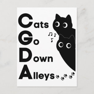 Postal Teoría Musical de Gatos que Bajan por Callejones C