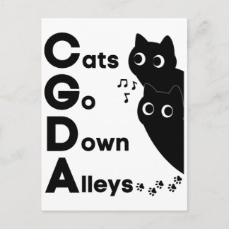Postal Teoría Musical de Gatos que Bajan por Callejones C