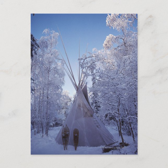 Postal Tepee en invierno (Anverso)