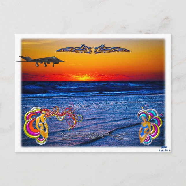 Postal Tequila Sunrise Over Atlantic Big Beach Gran Fun (Anverso)