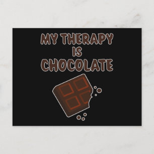 Postal Terapia de chocolate divertido dicho regalo de cho